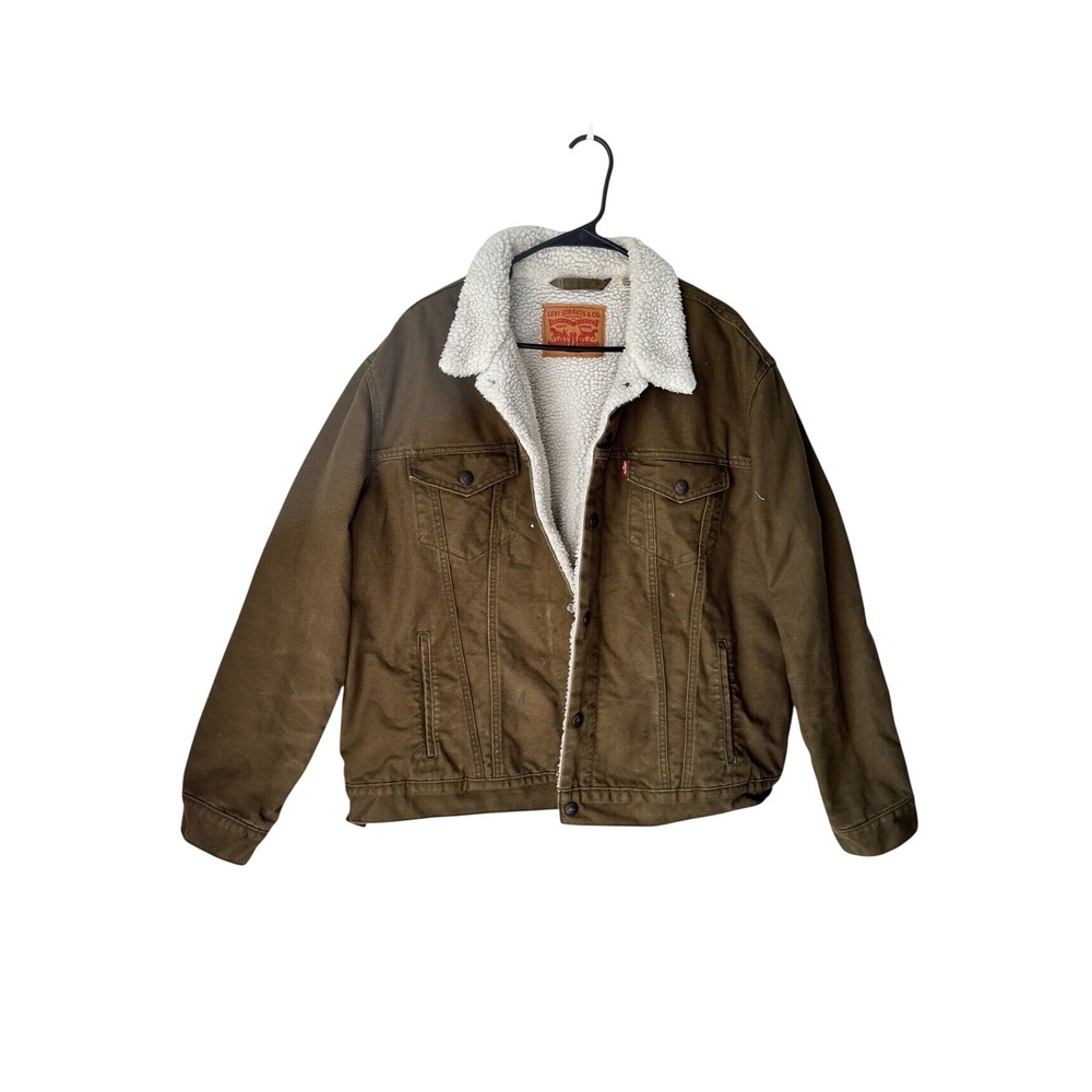 Levi's Green Sherpa Lined Trucker Jacket